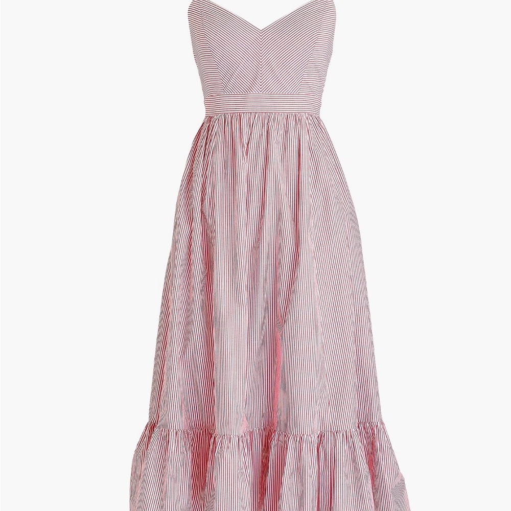 J. Crew Red and White Dress